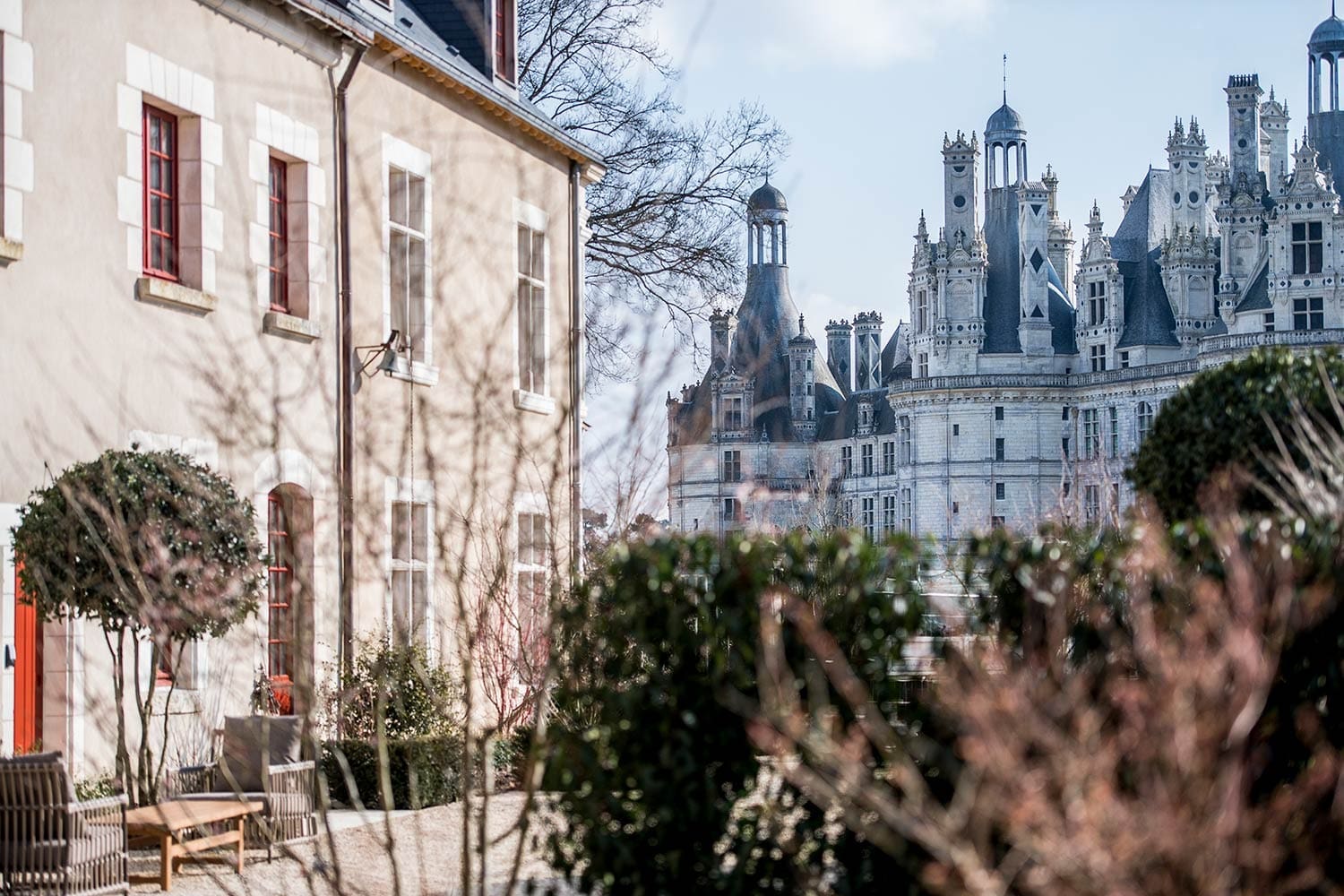 Façade et vue sur le château de Chambord